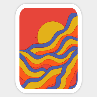 Red rainbow waves Sticker